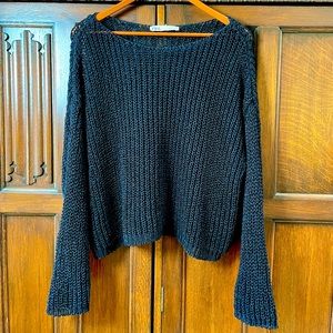 Zara black mesh knit sweater, size M